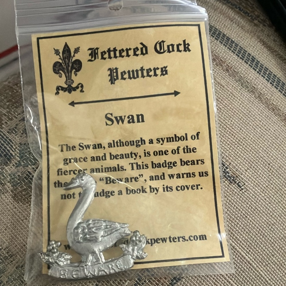 Fettered cxxk pewter swan pin